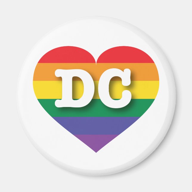 I Love DC Rainbow Heart Magnet (Front)