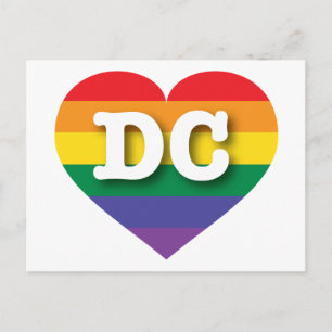 I Love DC Rainbow Heart Postcard