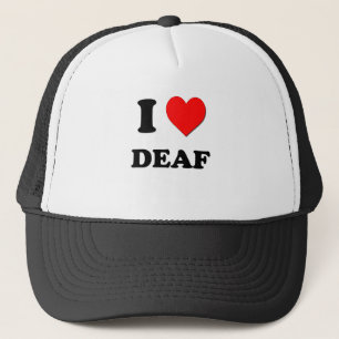 I Love Deaf Trucker Hat