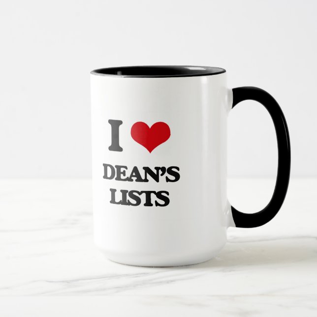 I love Dean's Lists Mug (Right)