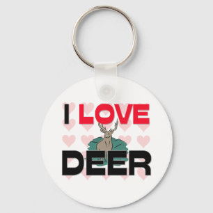 I Love Deer Key Ring