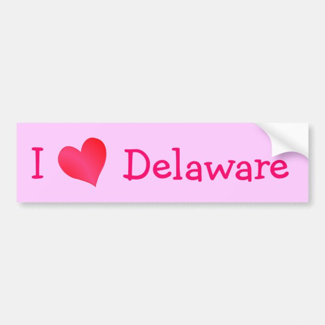 I Love Delaware Bumper Sticker (Front)