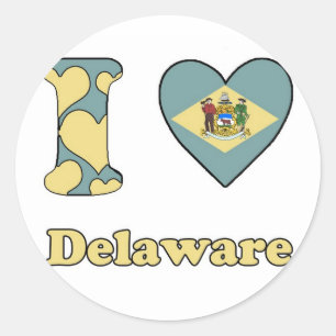 I love Delaware Classic Round Sticker