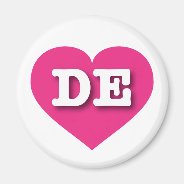 I love Delaware - DE hot pink heart Magnet (Front)