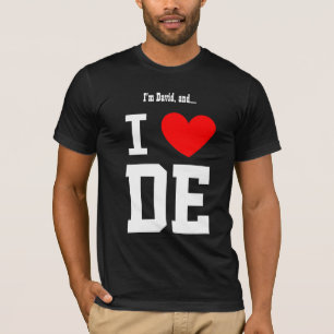 I Love Delaware or Any City or State Red Heart T-Shirt
