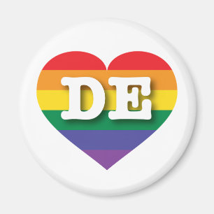 I Love Delaware Rainbow Heart Magnet