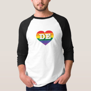 I Love Delaware Rainbow Heart T-Shirt