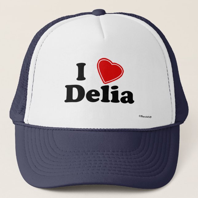 I Love Delia Trucker Hat (Front)