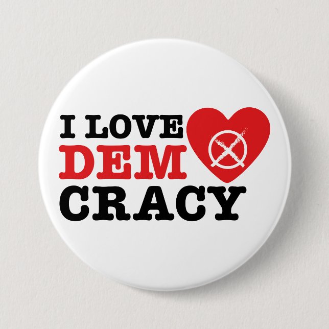 I Love Democracy Pin (Front)