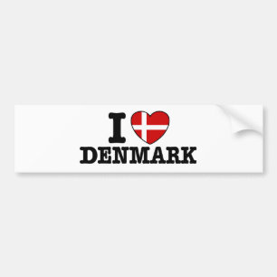 I Love Denmark Bumper Sticker