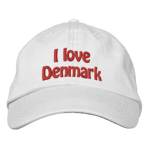 I Love Denmark Embroidered Hat