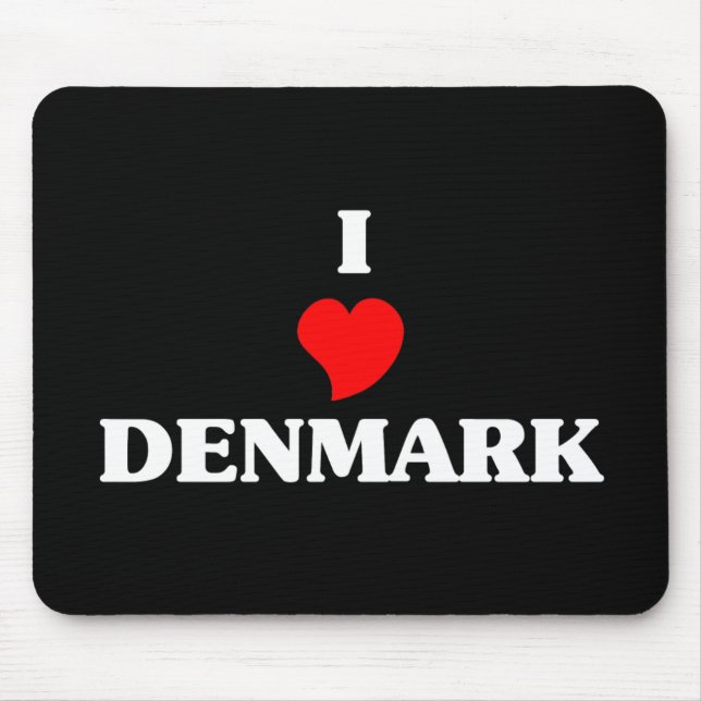 I Love Denmark Mouse Pad (Front)