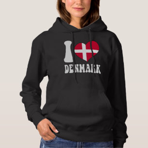 I Love Denmark Proud To Be Danish Denmark Flag Hea Hoodie