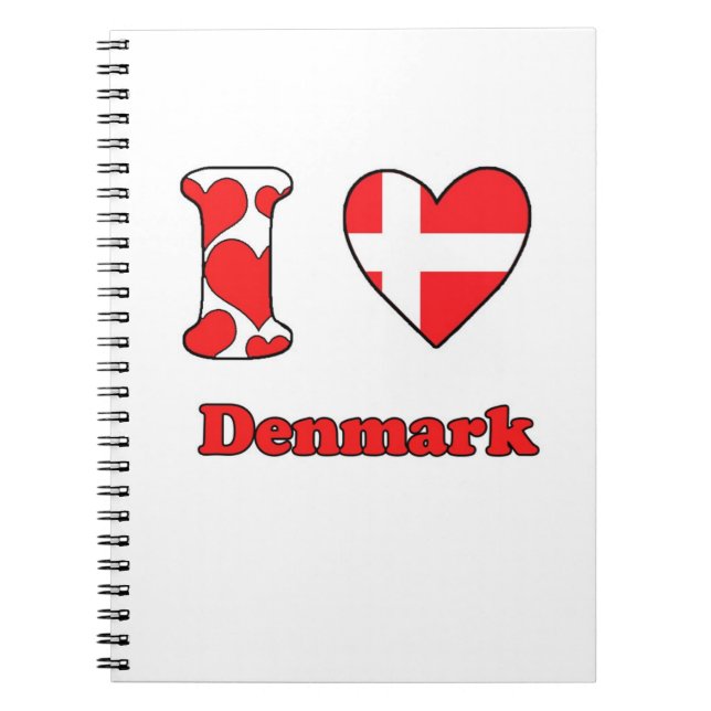 I love Denmark Spiral Notebook (Front)
