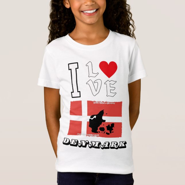I Love Denmark T-Shirt (Front)