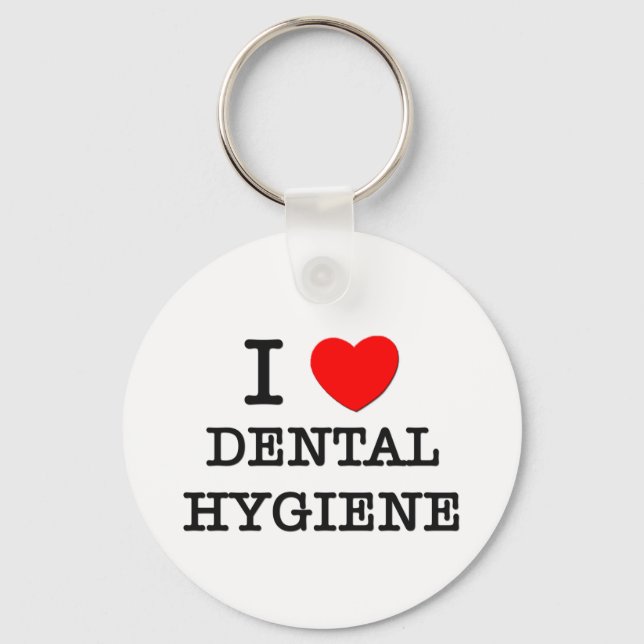 I Love Dental Hygiene Key Ring (Front)