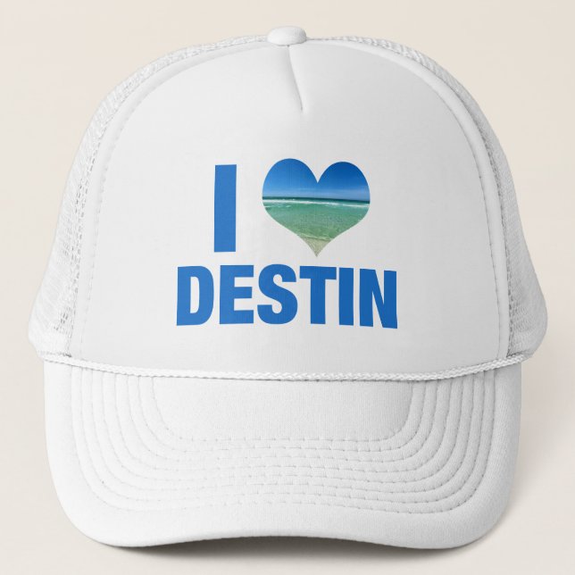 I Love Destin Florida Beach Trucker Hat (Front)