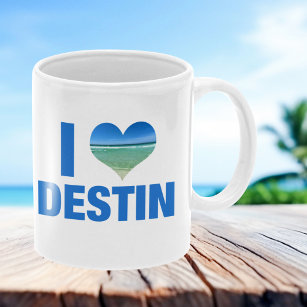 I Love Destin Florida Cute Beach Photography Coffee Mug