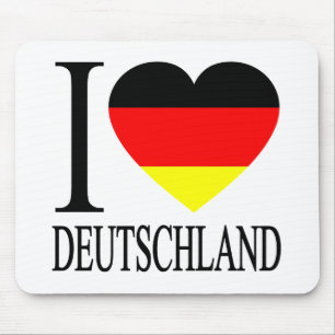 I Love Deutschland Germany German Flag Heart Mouse Pad