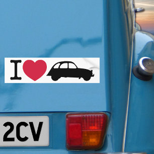 I love Deux Chevaux Old Timer Car Bumper Sticker