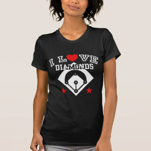 I Love Diamonds Baseball T-Shirt
