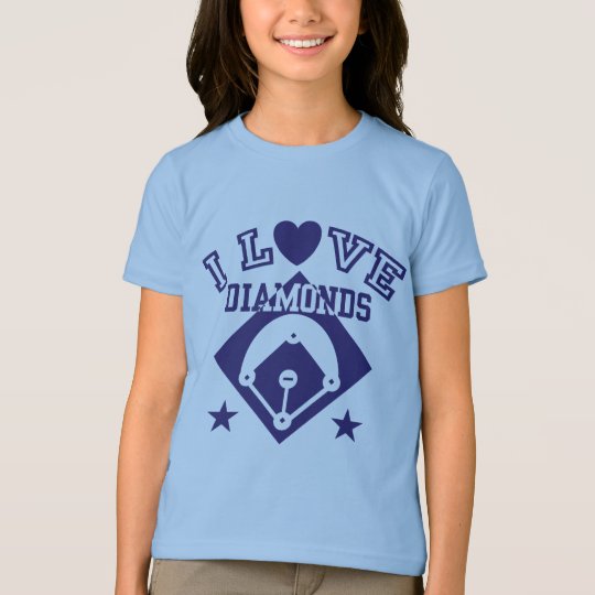 I Love Diamonds Baseball T-Shirt