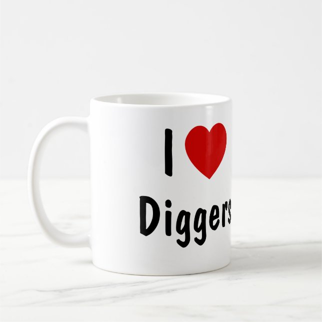 I Love Diggers Coffee Mug (Left)