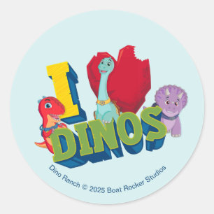 I Love Dinos   Dino Ranch Classic Round Sticker