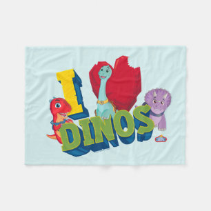 I Love Dinos   Dino Ranch Fleece Blanket