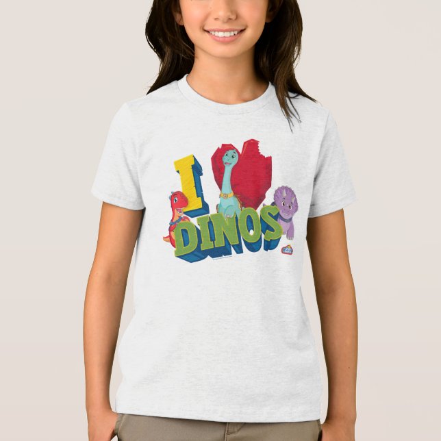 I Love Dinos | Dino Ranch Tri-Blend Shirt (Front)