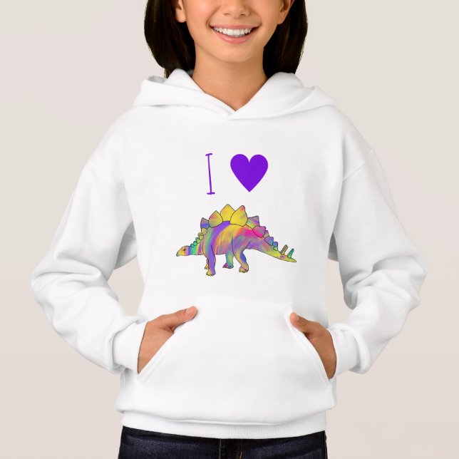 I Love Dinosaur Cute Colorful Rainbow Stegosaurus (Front)