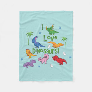 I Love Dinosaurs! (Cute) Fleece Blanket