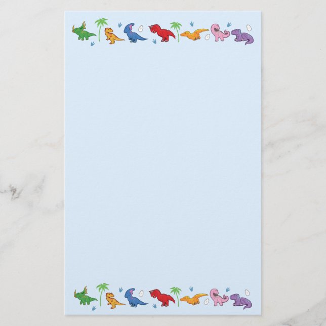 I Love Dinosaurs! (Cute) Stationery (Front)