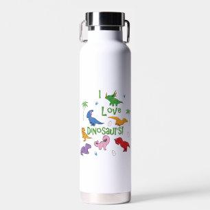 I Love Dinosaurs (Cute) Water Bottle