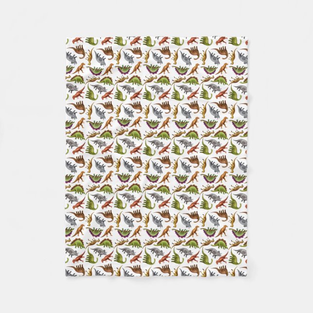I Love Dinosaurs Pre-Historic Fleece Blanket (Front)