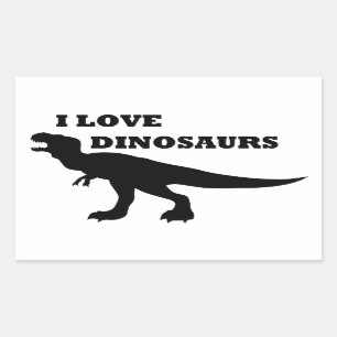 I Love Dinosaurs! Rectangular Sticker