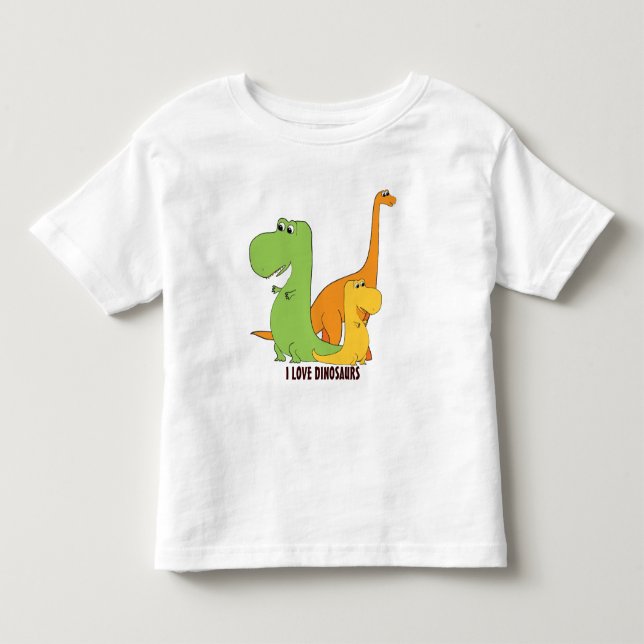 I Love Dinosaurs - Trio of Cute Dinos T-Shirt (Front)