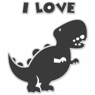 I Love Dinosaurs tyrannosaurus rex Silhouette Art 