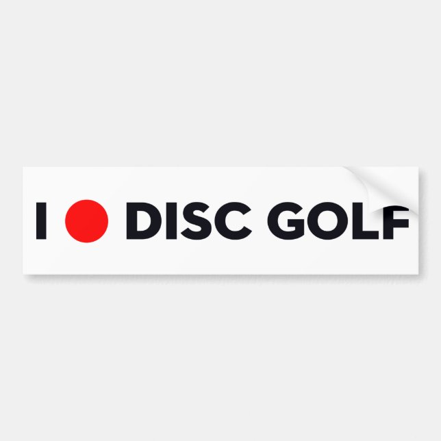 I LOVE DISC GOLF Bumper Sticker (Front)