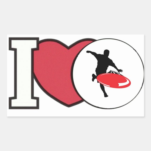 I Love DISC GOLF sticker (Front)