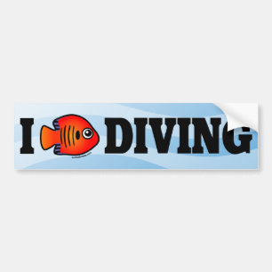 I Love Diving Bumper Sticker