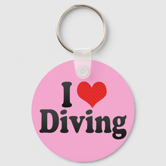 I Love Diving Key Ring (Front)