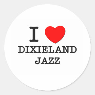 I Love Dixieland Jazz Classic Round Sticker