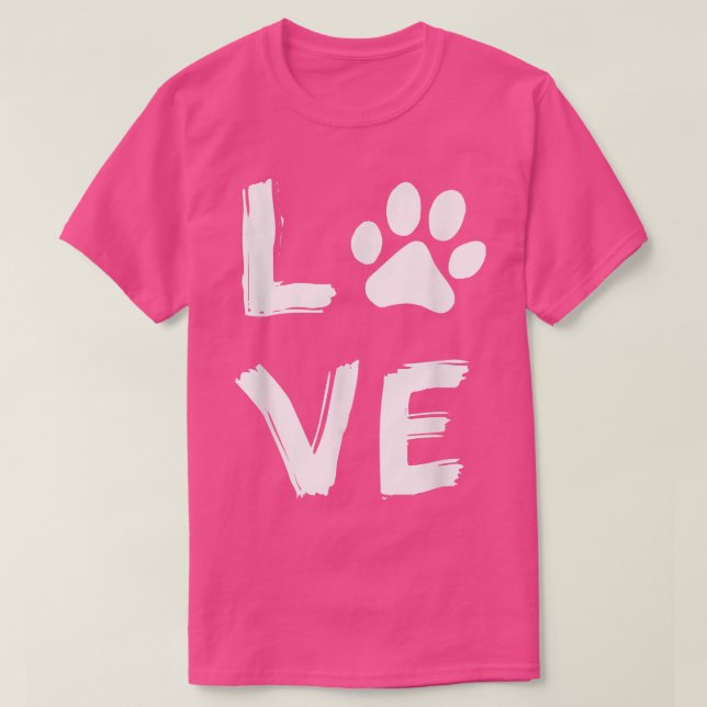 I Love Dog Paw Dog Print Dog Lover Dog Owner Dog N T-Shirt (Design Front)