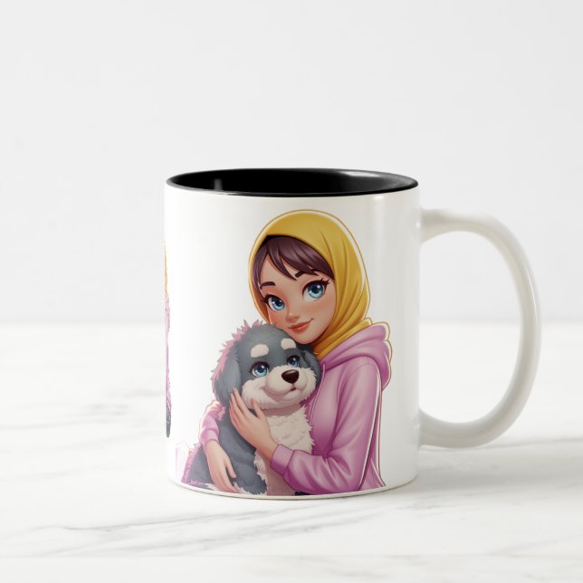 I love dog Two-Tone coffee mug (Right)