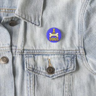 I LOVE DOGS 3 CM ROUND BADGE