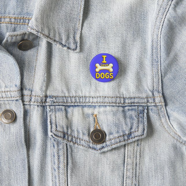 I LOVE DOGS 3 CM ROUND BADGE (In Situ)