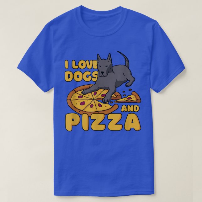 I Love Dogs And Pizza Dog Owner Puppy Pet Calzone  T-Shirt (Design Front)