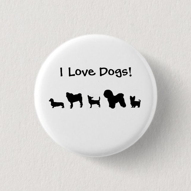 "I Love Dogs!" Button (Front)
