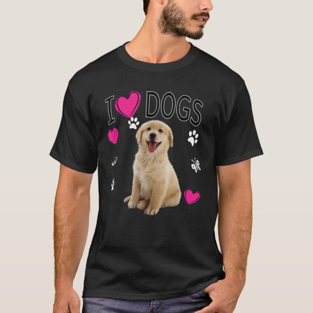 I Love Dogs - Golden Labrador retriever T-Shirt (Front)